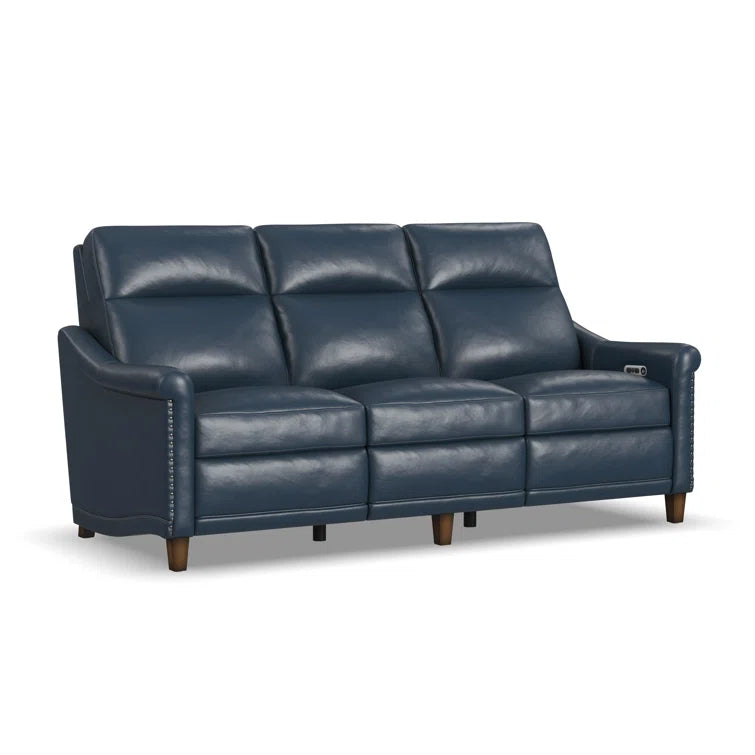 82'' Leather Reclining Sofa