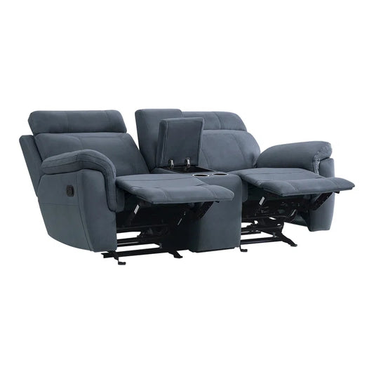 76" Microfiber Manual Glider Reclining Loveseat