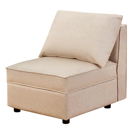 26" W Upholstered Armless Chair Sofa Module With Storage